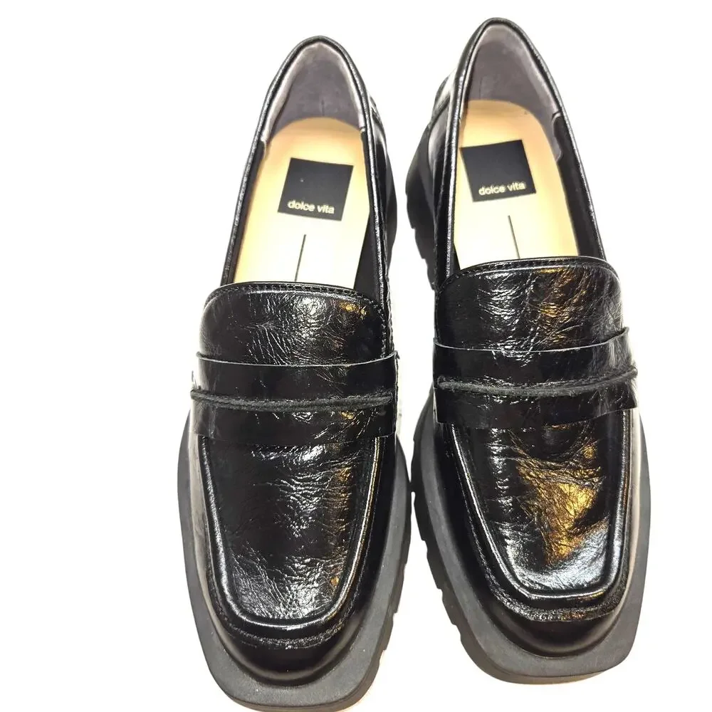 NWOT Dolce Vita Boy's 6 Dress Shoes Black Loafer Slip-on New